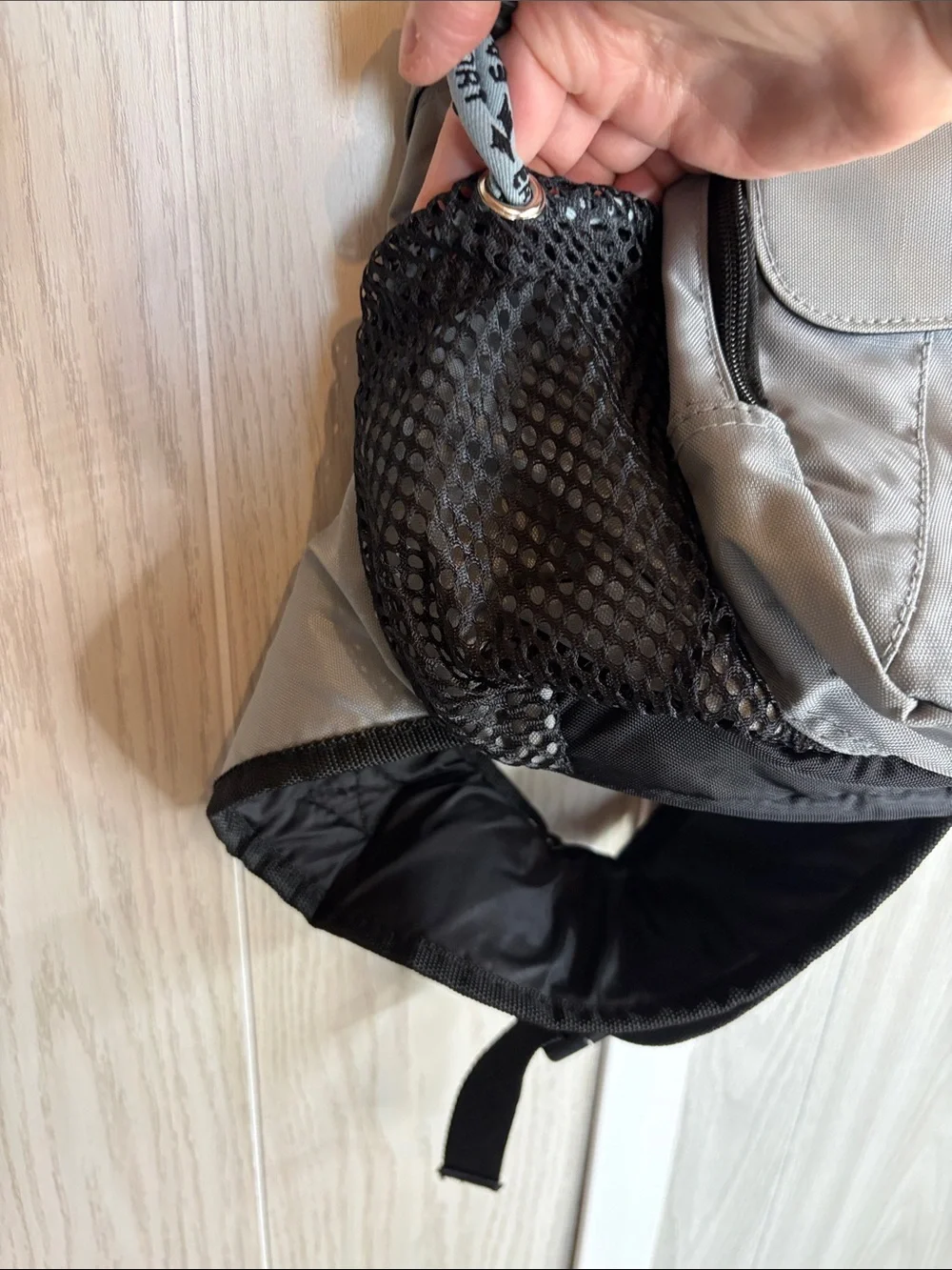 Men's Light Gray Sling Backpack with Front Pocket